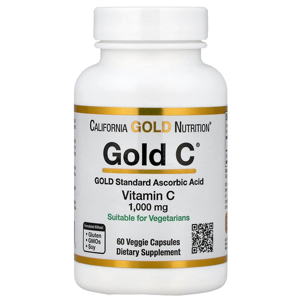 California Gold Nutrition C, Vitamin C, 1000 mg Veggie Capsules, 60 Count