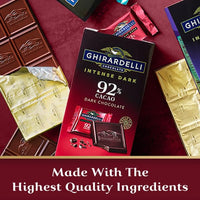 Thumbnail for Ghirardelli 92% Cacao Dark Chocolate Intense Dark Medium Bag, 4.1 oz Pack of Two