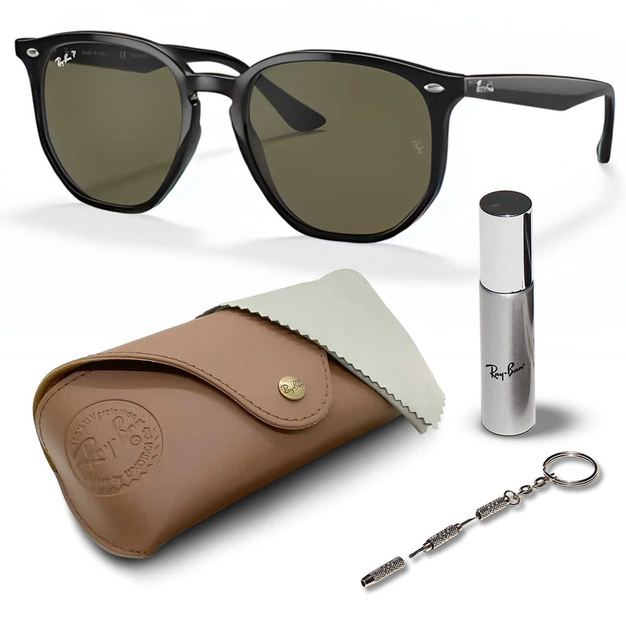 Ray-Ban RB4306 Polarized Hexagonal Flat Lenses Sunglasses for Men and Women- Timeless Classic Sun Glasses with Modern Elegance - Premium UV Protection - Designer Men's and Women's Sunglasses
