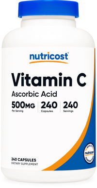 Thumbnail for Nutricost Vitamin C 500mg, 240 Capsules, Vegetarian, Gluten Free & Non-GMO