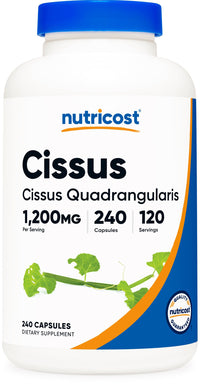 Thumbnail for Nutricost Cissus Quadrangularis (1200mg) 240 Capsules - 120 Servings, Gluten Free, Non-GMO, and Vegetarian Friendly