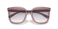 Thumbnail for Coach HC8381F Low Bridge Fit Sunglasses, Transparent Rose/Blush/Purple Blue Peach Gradient, 56 mm