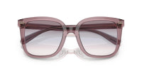 Thumbnail for Coach HC8381F Low Bridge Fit Sunglasses, Transparent Rose/Blush/Purple Blue Peach Gradient, 56 mm