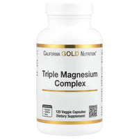 Thumbnail for California Gold Nutrition Triple Magnesium Complex, Malate, Citrate & Bisglycinate Chelate, 120 Veggie Capsules (105 mg per Capsule)