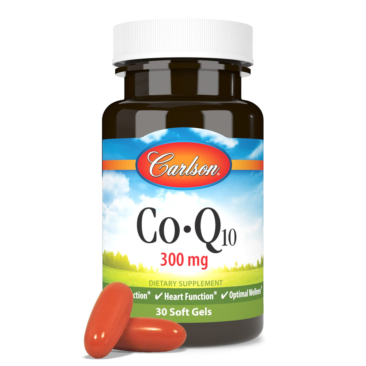 Carlson - Co-Q10, 300 mg of CoEnzyme Q10, Promotes Normal Energy Production & Heart Function, 30 soft gels