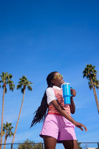 Thumbnail for STANLEY Quencher H2.0 Tumbler with Handle and Straw 40 oz | Flowstate 3-Position Lid | Cup Holder Compatible for Travel | Insulated Stainless Steel Cup | BPA-Free | Azure