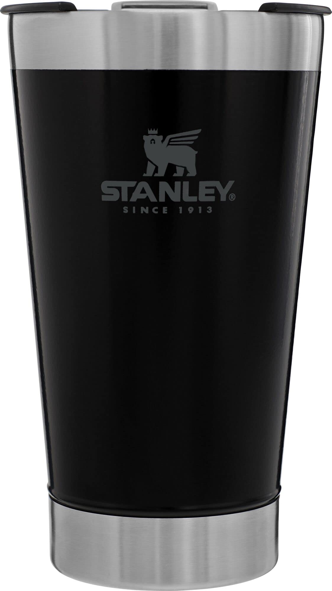 STANLEY Stay-Chill Beer Pint 16 oz | Wide Mouth Lid | Built-In Bottle Opener | Beer Tumbler Cup | Insulated Stainless Steel Pint Glass | BPA-Free | Matte Black