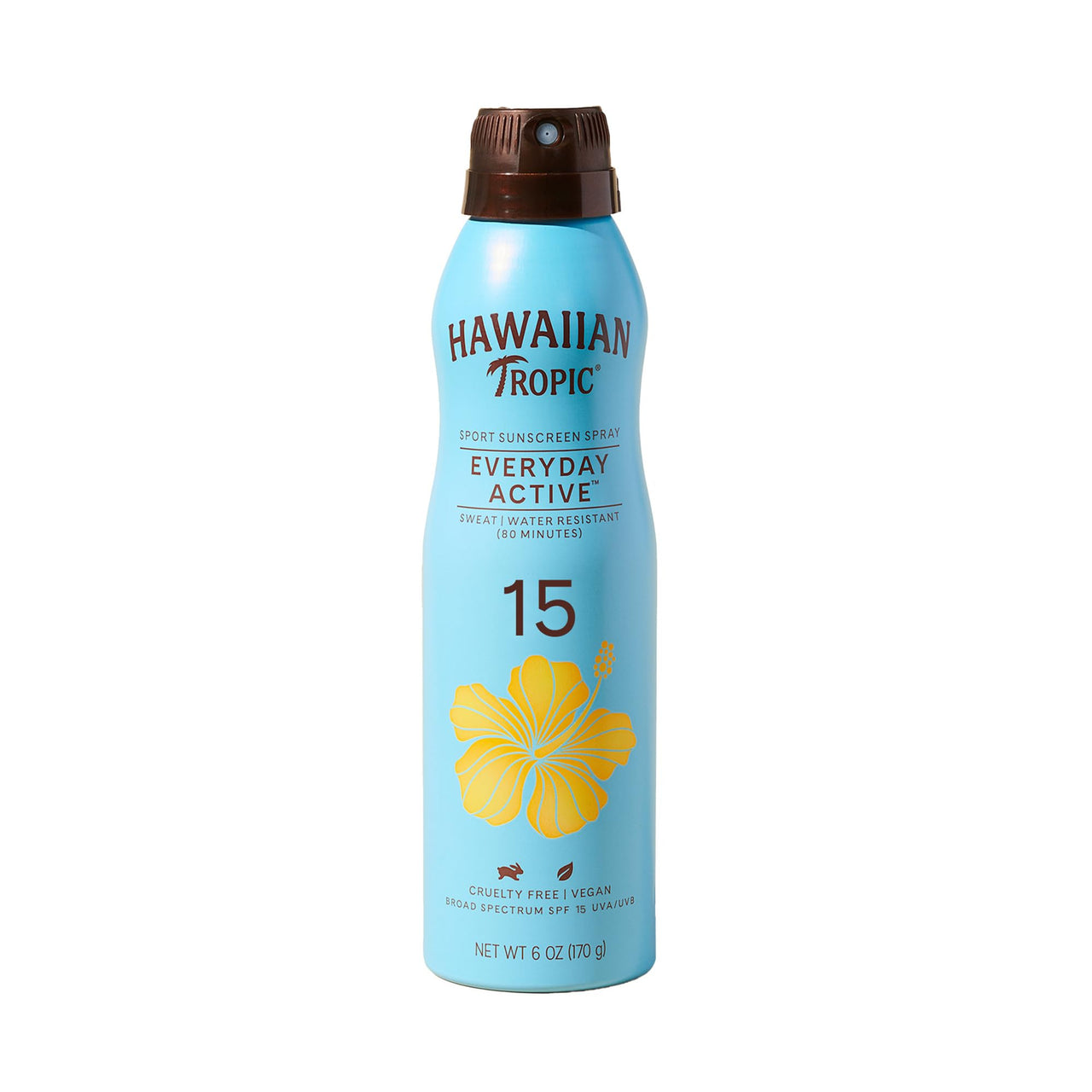 Hawaiian Tropic Island Sport Sunscreen Spray, Easy to Apply, Broad-Spectrum Protection, SPF 15, 6 Ounces. (Packaging May Vary)