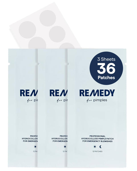 Remedy for Pimples | 36 Hydrocolloid Pimple Patches for Blemishes, Zits, Spot Concealing | Near-Invisible Medical-grade Blemish Patches | By Dermatologist Dr. Shah