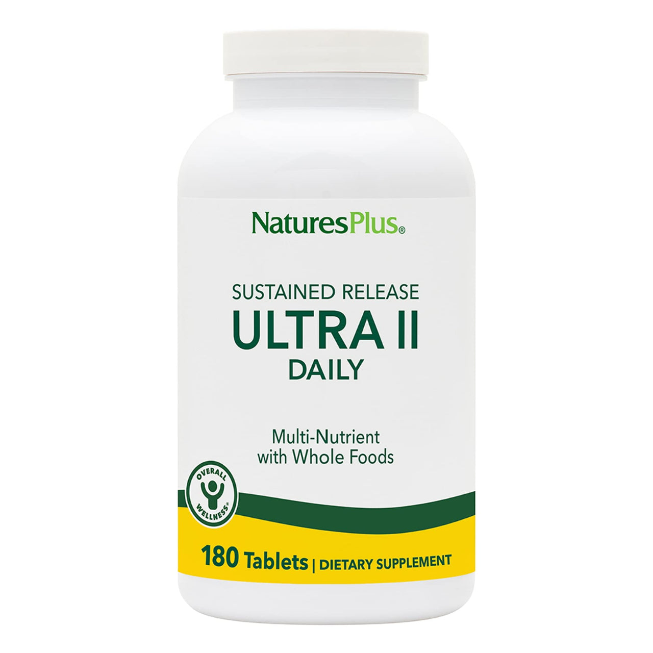 NaturesPlus Ultra II Daily - 180 Tablets - Multivitamin with Whole Foods for Overall Well-Being - Supports Energy & Immune Health - Sustained Release - 180 Servings