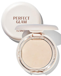 Thumbnail for THESAEM Perfect Glam Glow Pact - Illuminating Face Powder with Colorful Pearls for Soft Radiant Glow - Sebum Control Blending Powder with Diamond & Silk - Korean Makeup Highlighter Compact