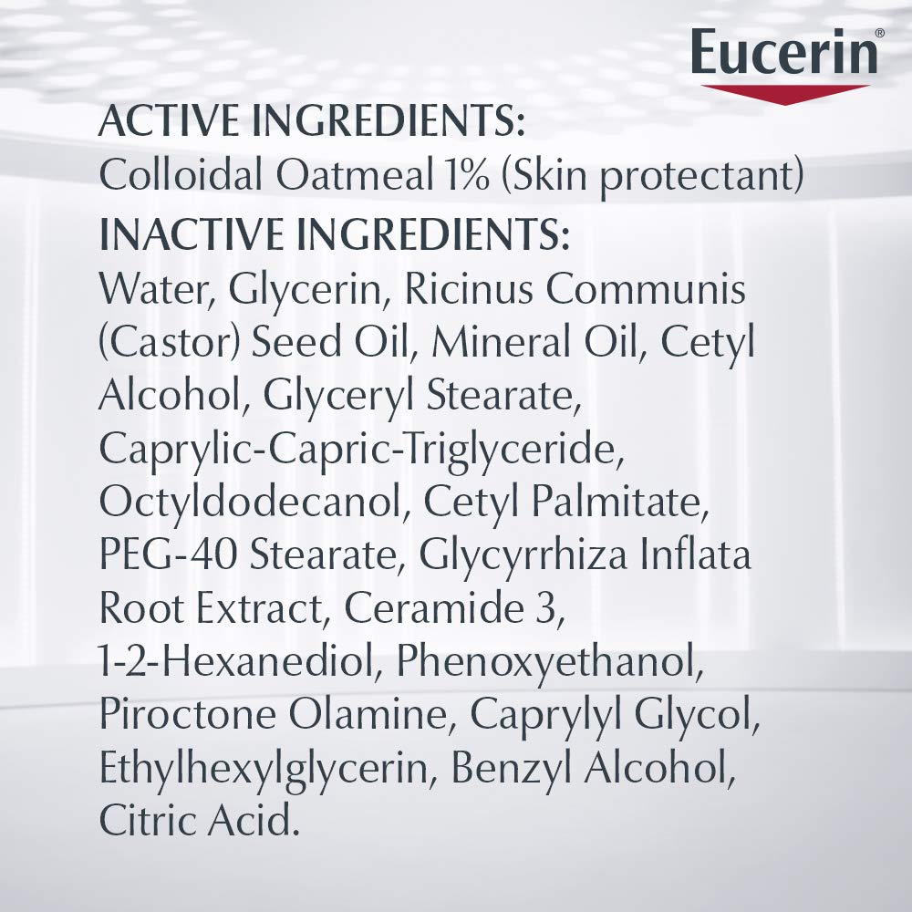 Eucerin Eczema Relief Cream, Full Body Lotion, Moisturizing Eczema Cream with Colloidal Oatmeal (Skin Protectant) and Ceramide 3, Multi-Pack, 8 Oz Tube, Pack of 3