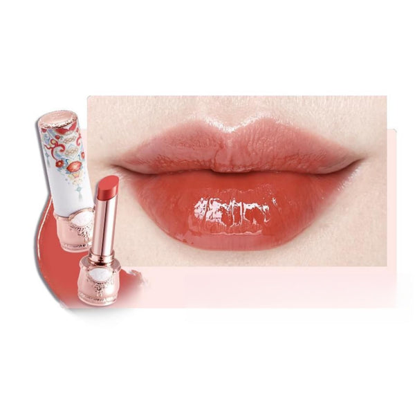 Flower Knows Butterfly Cloud Collar Glossy Lipstick,Hydrating Solid Lip Gloss,Moisturizing Red Tinted Lip Balm,Long Lasting Lip Gloss in Balm for Girls&Women,(C08 Sunset Clouds)