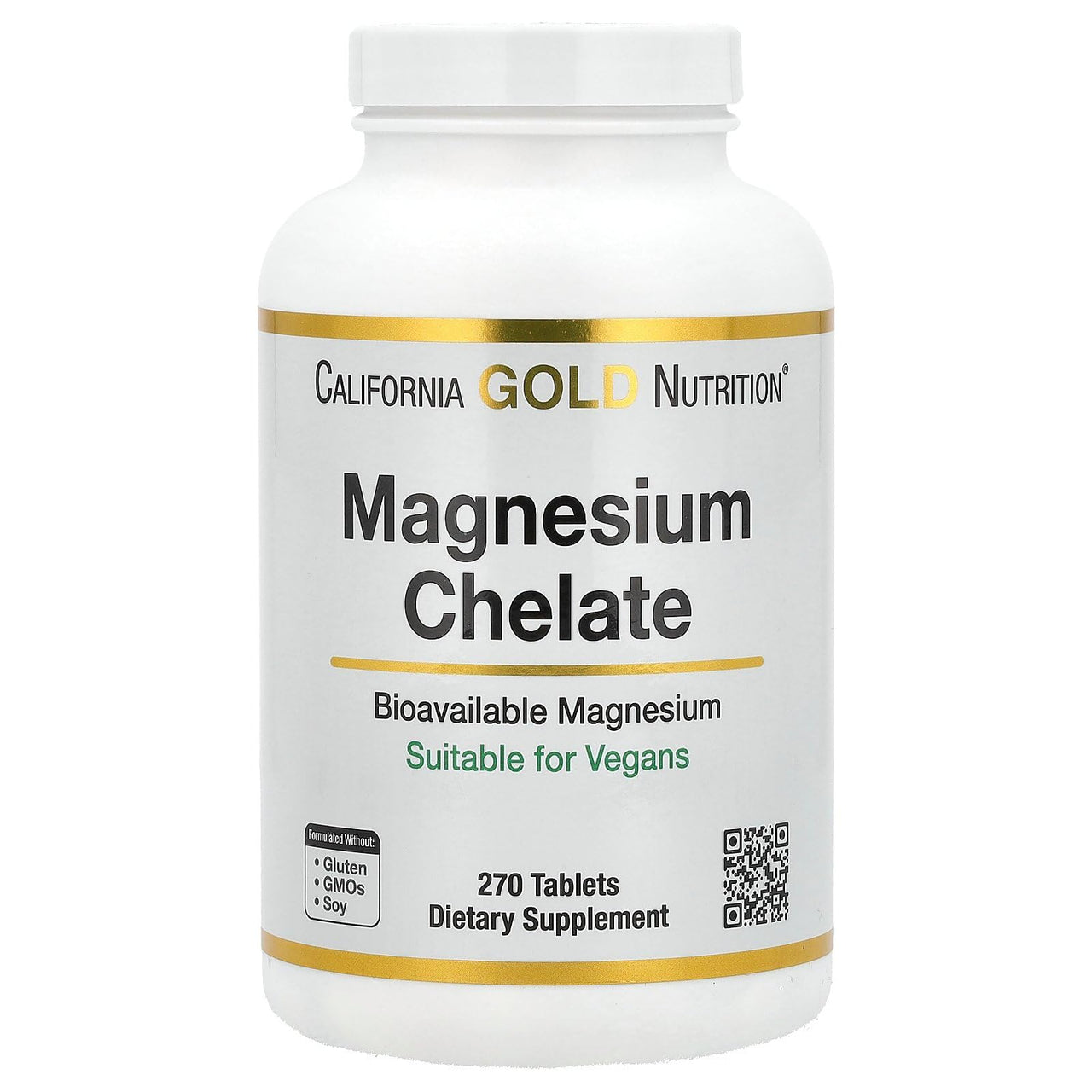 California Gold Nutrition Magnesium Chelate with Calcium, 270 Tablets