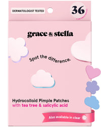 Thumbnail for grace & stella Award Winning Pore Strip - Pimple Patches for Face - Hydrocolloid Acne Patches - Absorbs Zits, Reduces Redness - Cute Patches Dermatologist-Tested, Vegan (Multishape, 36 Count)