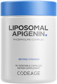 Thumbnail for Codeage Liposomal Apigenin Supplement, 3-Month Supply, Daily Flavonoid Chamomile Extract, Liposomal Phospholipid Complex, Non-GMO Sunflower Oil, Phosphatidylcholine Vegan Blend, Gluten-Free, 90 Count