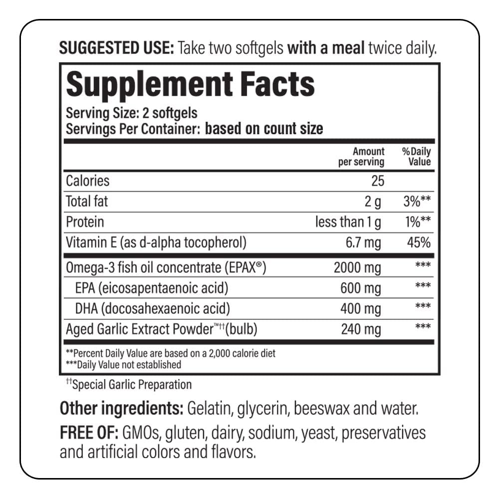 Kyolic Aged Garlic Extract Formula 150, Cholesterol & Circulation Health*, 180 softgels