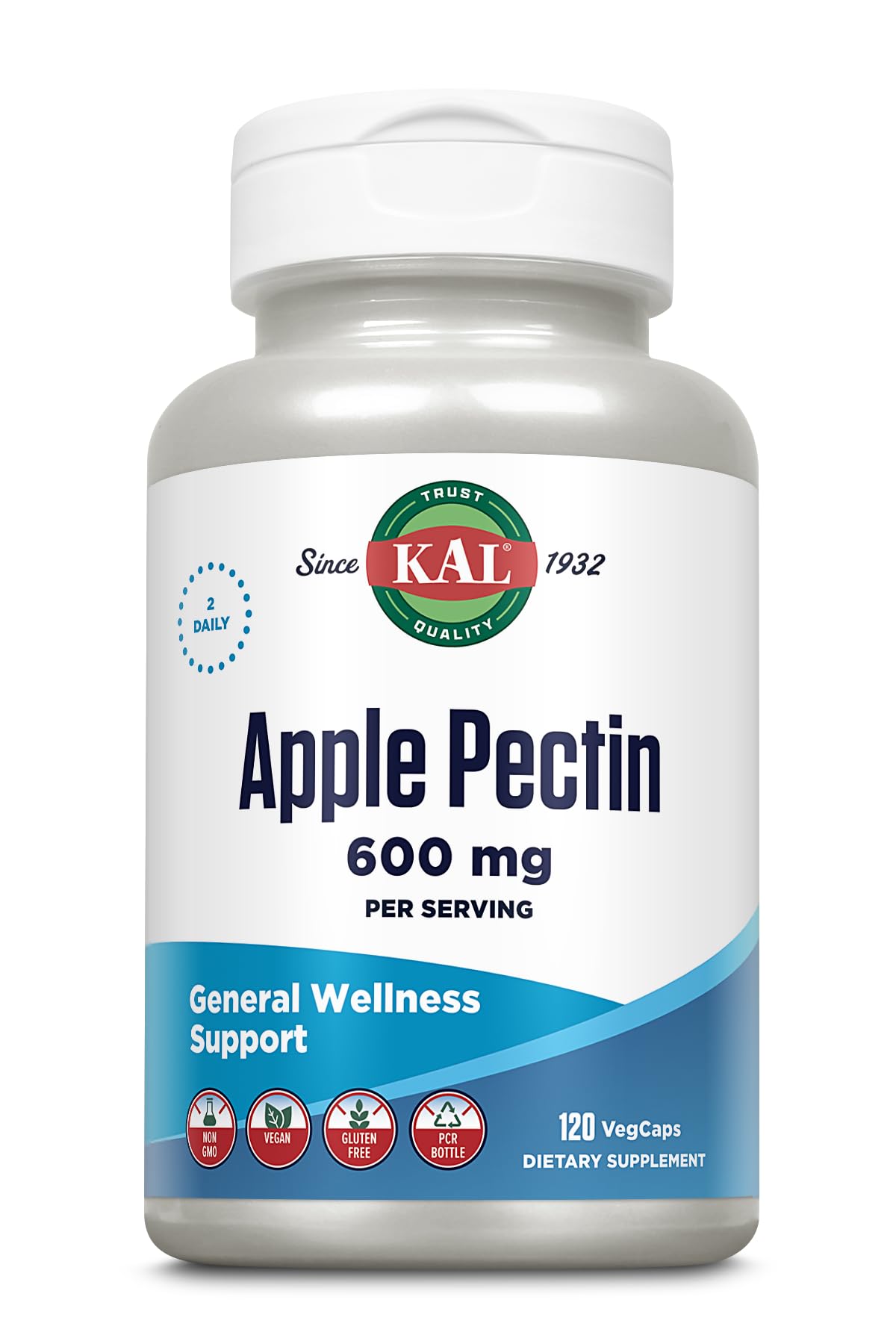 Kal 600 Mg Apple Pectin, 120 Count