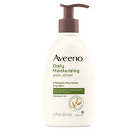 Thumbnail for Aveeno Daily Moisturizing Body Lotion with Soothing Oat and Rich Emollients to Nourish Dry Skin, Fragrance-Free, 12 Fl Oz (Pack of 6)