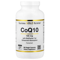 Thumbnail for CoQ10 100 mg, Coenzyme Q10 Ubiquinone USP with Bioperine Black Pepper for Enhanced Absorption, Supports Mitochondrial Function*, 360 Veggie Capsules
