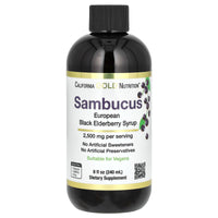Thumbnail for California Gold Nutrition Elderberry Syrup, Black Elderberry (Sambucus nigra) Juice Concentrate, Seasonal Immune Support, No Artificial Preservatives or Sweeteners, 2500 mg, 8 fl oz (240 ml)
