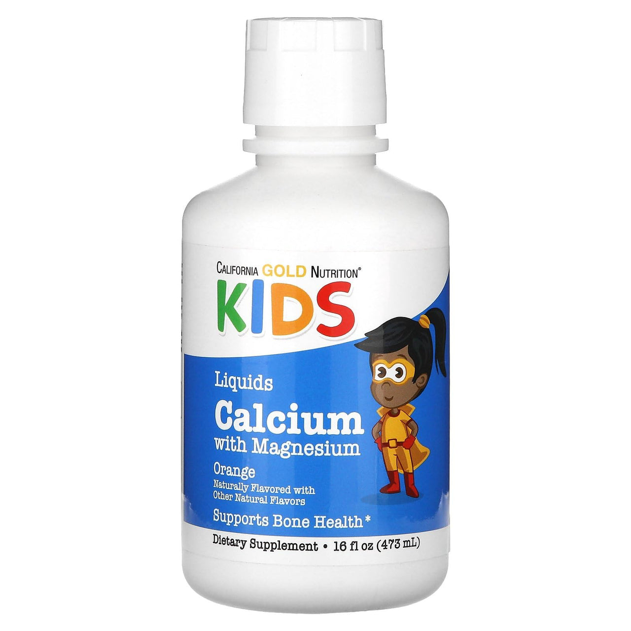California Gold Nutrition Children’s Liquid Calcium with Magnesium , Bone and Immune Support, Orange Flavor, Gluten Free, Non-GMO, 16 fl oz (473 ml)