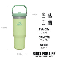 Thumbnail for Stanley IceFlow Flip Straw Tumbler with Handle 30 oz | Twist On Lid and Flip Up Straw | Leak Resistant Water Bottle | Insulated Stainless Steel |BPA-Free | Citron
