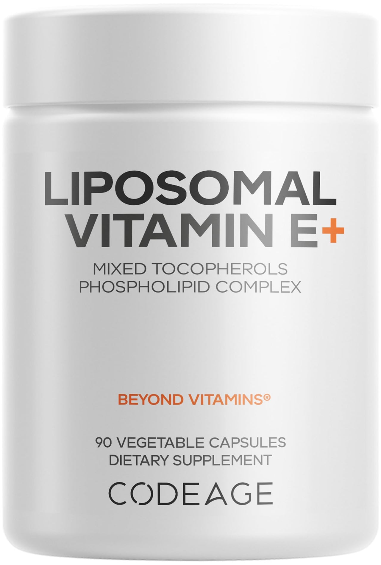 Codeage Liposomal Vitamin E Supplement - All Vitamin E Tocopherols - 3-Month Supply - Alpha Tocopherols, Beta, Gamma, and Delta - Liposomal Mixed Tocopherols - Non-GMO Phospholipid - 90 Capsules