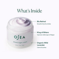 Thumbnail for OSEA Dream Night Cream with Bio-Retinol - Anti-Aging Hydrating Face Cream with Algae-Derived Bio Retinol - Plumps, Firms, & Smooths Line and Wrinkles