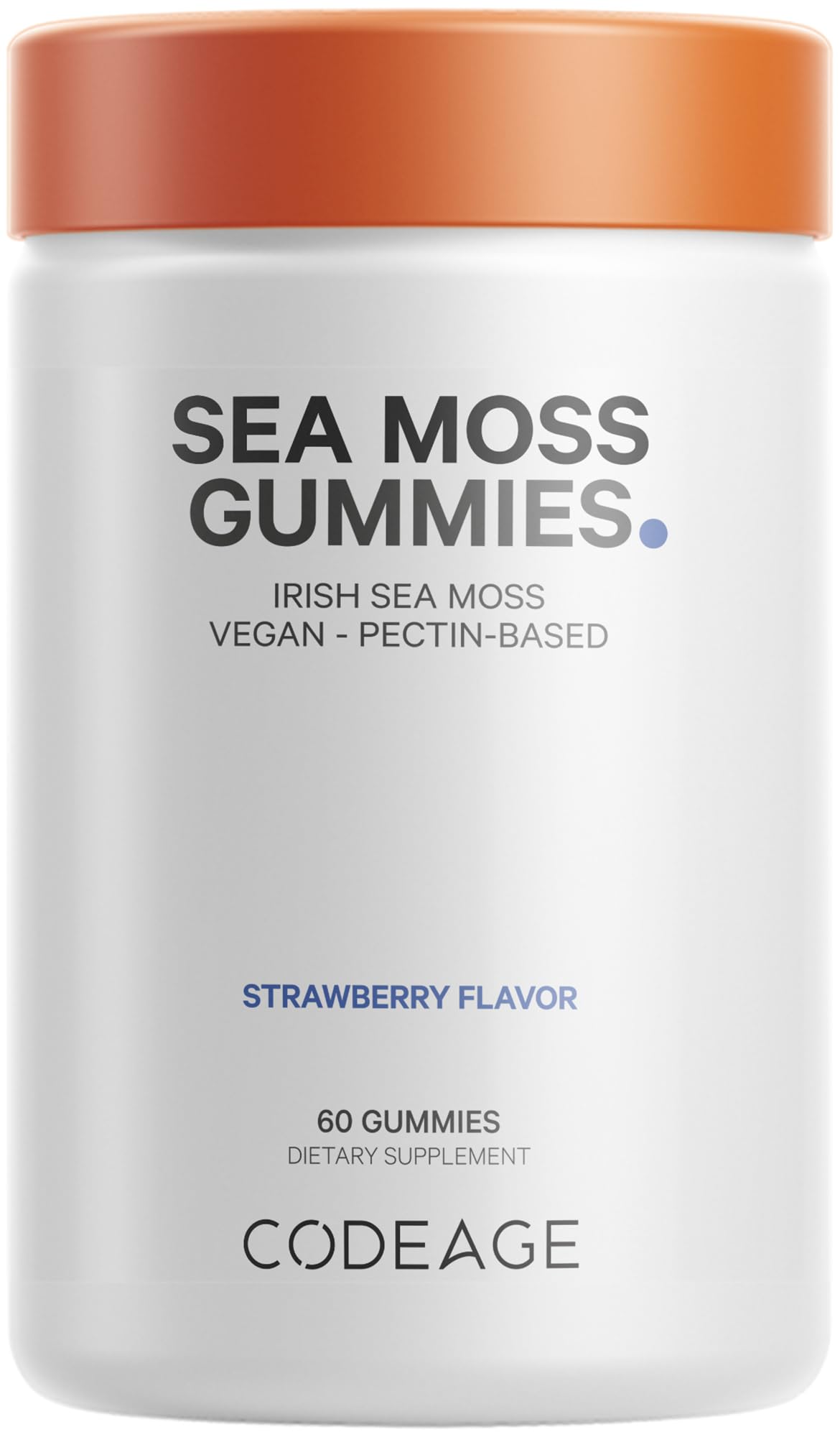 Codeage Irish Sea Moss Gummies Supplement - 300mg Irish Sea Moss 10:1 Extract - Delicious Strawberry Flavor - Vegan, Non-GMO, Gluten-Free - 60 Gummies