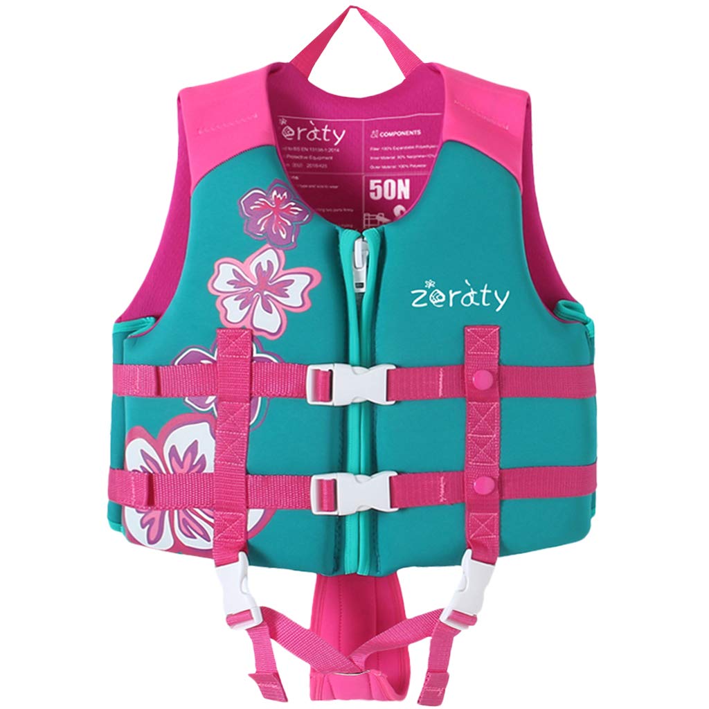Zeraty Toddler Swim Vest Neoprene Kids Float Jacket Swimming Aid for Children with Adjustable Safety Strap Age 2-9+ Years/36-88Lbs