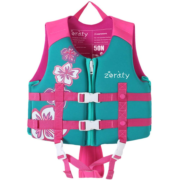 Zeraty Toddler Swim Vest Neoprene Kids Float Jacket Swimming Aid for Children with Adjustable Safety Strap Age 2-9+ Years/36-88Lbs