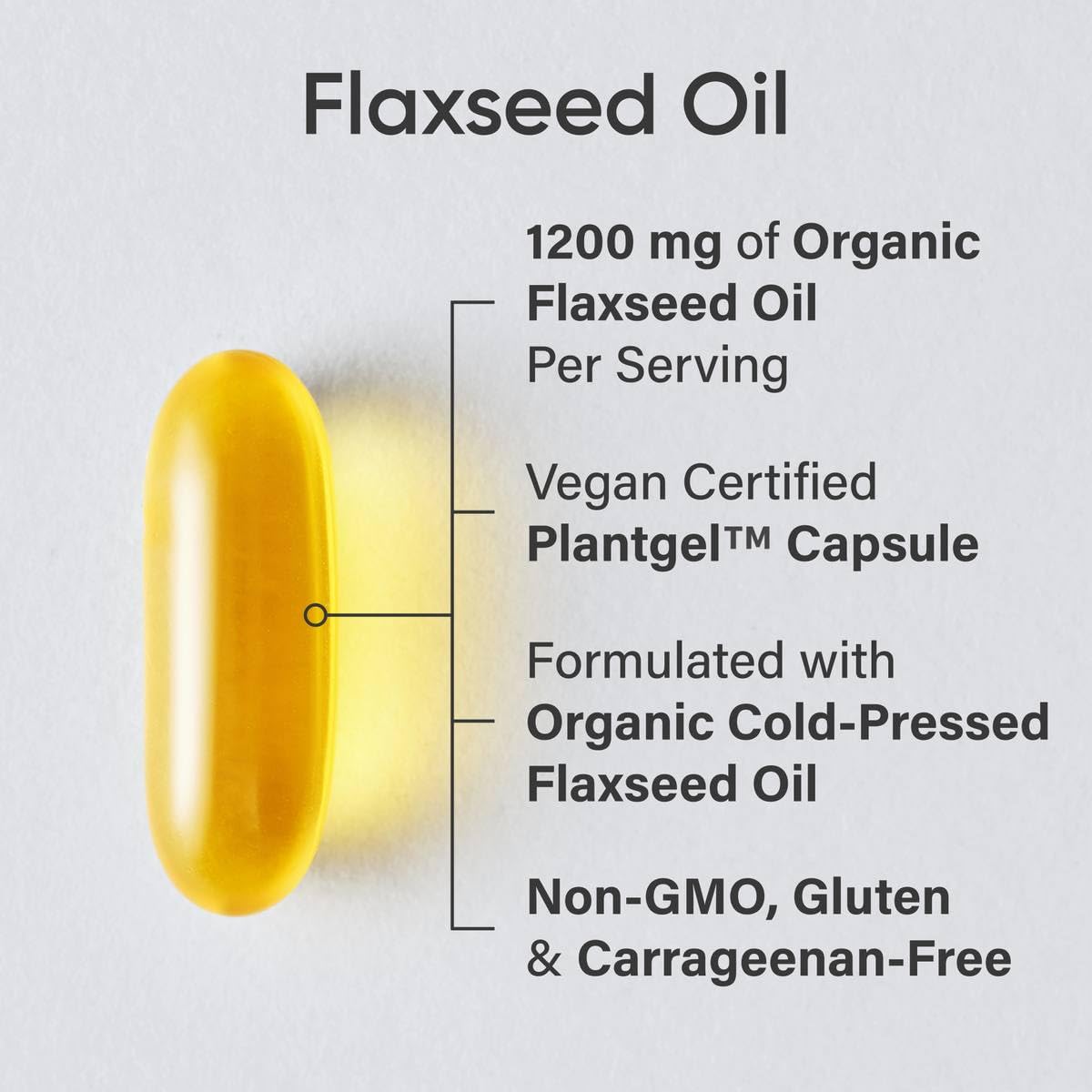 Sports Research® Vegan Flaxseed Oil (1200mg) Herbal Supplement with Plant-Based ALA Omega 3 - Vegan Certified & Non-GMO Verified - Gluten, Soy & Carrageenan Free (180 Veggie Softgels)