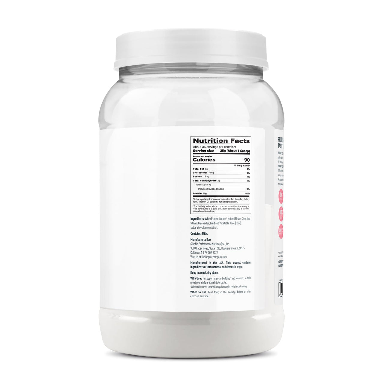 Isopure Clear Whey Isolate Protein Powder Infusions, Lactose Free, Gluten Free, Naturally Flavored, Tropical Punch, 20g Protein Per Serving, 1.9 Lbs, 36 Servings (Packaging May Vary)