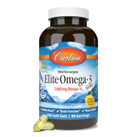 Thumbnail for Carlson Labs Elite Omega-3 Gems Fish Oil 1250mg, 180 Softgels