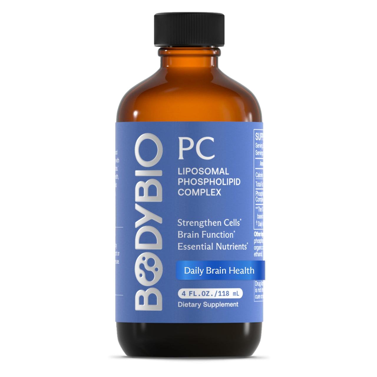 BodyBio PC - Phosphatidylcholine for Brain Health, Mental Clarity, Cognitive Function, Cellular Repair & Healthy Aging, Phospholipid Complex Supplement for Gentle Daily Detox