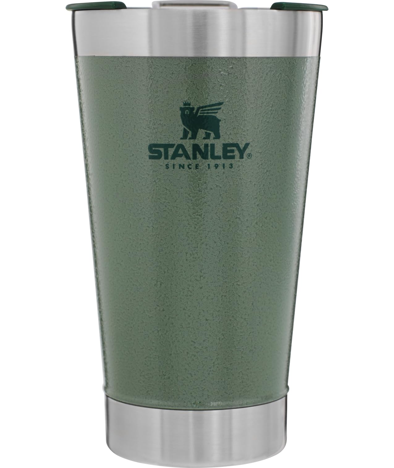STANLEY Stay-Chill Beer Pint 16 oz | Wide Mouth Lid | Built-In Bottle Opener | Beer Tumbler Cup | Insulated Stainless Steel Pint Glass | BPA-Free | Hammertone Green