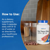 Thumbnail for Nutricost Red Yeast Rice 1200mg, 120 Capsules - 60 Serv, Veggie Caps, Non-GMO, Gluten Free