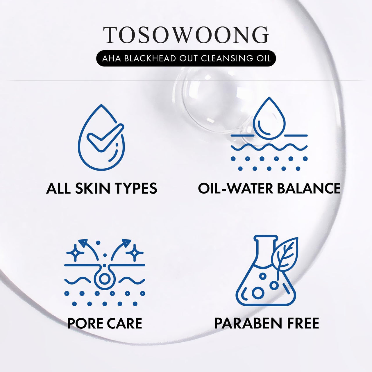 TOSOWOONG AHA Blackhead Out Cleansing Oil, Jojoba Oil, Makeup Remover, Blackhead & Pore Cleaner, Gentle Face Cleanser, Korean Skincare, 150ml, 5.07 fl. oz.
