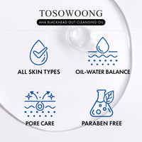 Thumbnail for TOSOWOONG AHA Blackhead Out Cleansing Oil, Jojoba Oil, Makeup Remover, Blackhead & Pore Cleaner, Gentle Face Cleanser, Korean Skincare, 150ml, 5.07 fl. oz.