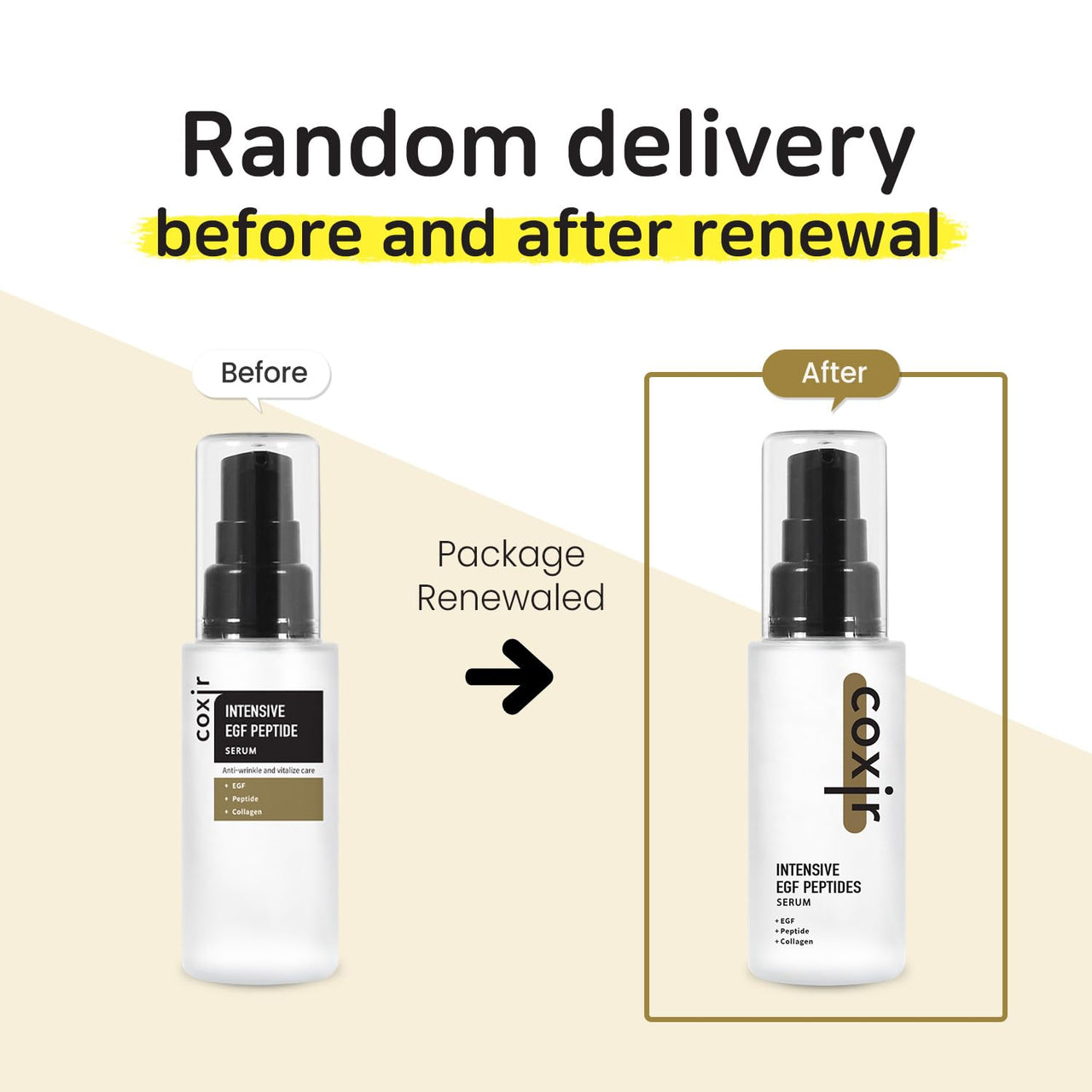 coxir INTENSIVE EGF PEPTIDES SERUM l EGF(Epidermal Growth Factor) Peptide Serum for Face – Korean Formula for Firm, Renew& Hydrated Skin – Facial Serum for Lines