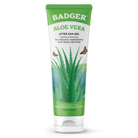 Thumbnail for Badger Organic Aloe Vera Gel for Face & Body, 96% Pure Unscented Organic Aloe Gel for Cooling, Soothing, Non-Sticky Sunburn Relief, Vegan, Fair Trade & Hypoallergenic, 4 fl oz