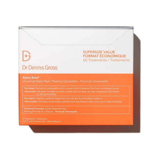 Dr. Dennis Gross Alpha Beta Universal Daily Peel: for Uneven Tone or Texture and Fine Lines or Enlarged Pores, (60 Treatments)
