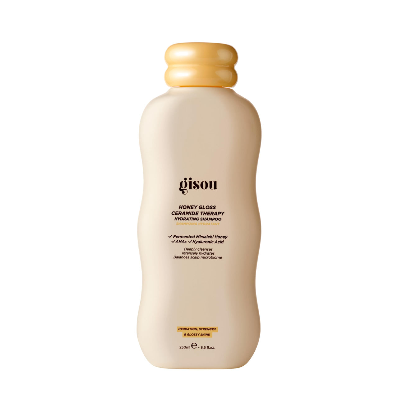 Gisou Honey Gloss Ceramide Therapy Hydrating Shampoo – Deeply Cleanses & Restores Moisture, Ceramides & AHAs, (Wildflower Honey Scent)