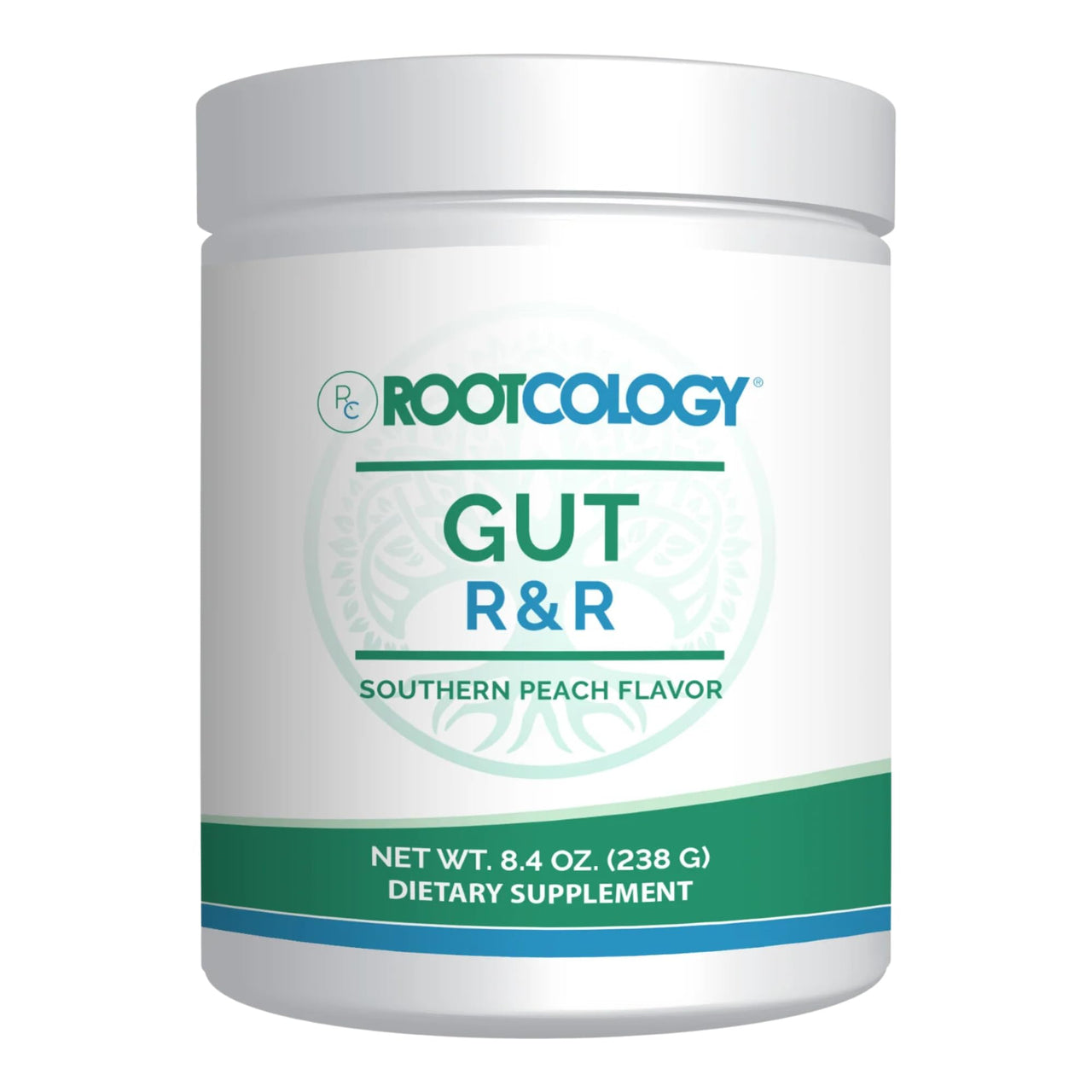 Rootcology by Dr. Izabella Wentz | Gut R&R | Support Gastrointestinal Function and Regularity with Zinc, Licorice, Aloe Vera, and Slippery Elm Extract | Southern Peach Flavor | 238g 28 Servings