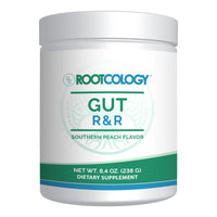 Thumbnail for Rootcology by Dr. Izabella Wentz | Gut R&R | Support Gastrointestinal Function and Regularity with Zinc, Licorice, Aloe Vera, and Slippery Elm Extract | Southern Peach Flavor | 238g 28 Servings