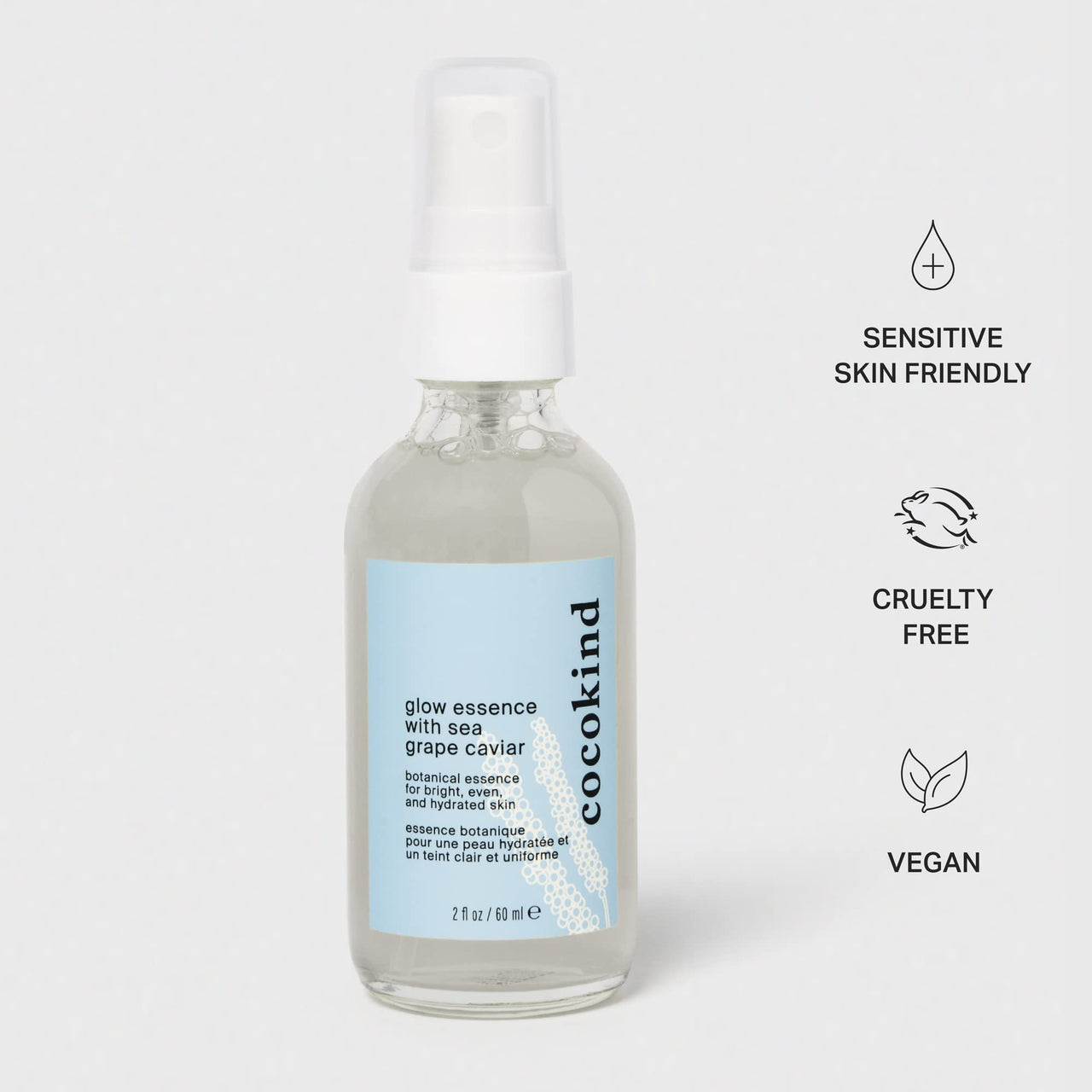 Cocokind Glow Essence with Sea Grape Caviar, Hydrating Primer and Facial Mist, Facial Moisturizer with Sea Buckthorn, Linoleic Acid, and Vitamin E