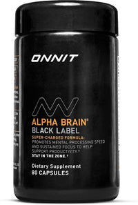 Thumbnail for ONNIT Alpha Brain Black Label Capsules, IGEN Non-GMO Tested Citicoline Brain Supplement for Concentration and Memory, Lion’s Mane, Lutemax Lutein, L Theanine and Mucuna Pruriens, 80 Count