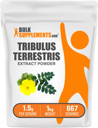 Thumbnail for BulkSupplements.com Tribulus Terrestris Extract Powder - Tribulus Terrestris Supplements, Herbal Supplement - Gluten Free, 1.5g per Serving, 1kg (2.2 lbs) (Pack of 1)