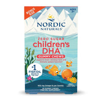 Thumbnail for Nordic Naturals Zero Sugar Children’s DHA Gummy Chews, Tropical Punch - 45 Gummy Chews for Kids - 600 mg Total Omega-3s - Brain Development, Learning, Healthy Immunity - Non-GMO - 45 Servings